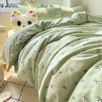 Bedding Set Simple Style Duvet Cover Pillowcase with Bedsheet Home Bedclothes Boys Girls Room Bed Sheet Sets - Image 27