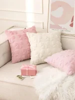 Spring Throw Pillow 18x18 Inch 1 Pc，Velvet Soft Modern Style Butterfly palm tree Decorative Cushion Washable Invisible Zipper - Image 8