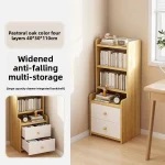 Stable Bookshelf Floor-to-ceiling shelf Household simple wall multi-layer with pumping storage locker Bedroom bedside cabinet - Image 8