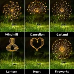 LED Solar Firework Lights Garden Decoration Fairy Lights Waterproof Outdoor Dandelion Lawn Lamp for Garden Landscape Lawn Decor - Image 16