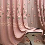 Embroidered Curtains for Living Room Bedroom Pink Flower Curtain Simple Modern Blackout Girl's Windows Backdrop European Luxury - Image 7