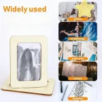 2/4/8pcs High Quality Handmade Wooden Photo Frames, DIY Photo Frame Embryos, Can Be Painted Three-dimensional Photo Album Frames - Image 3
