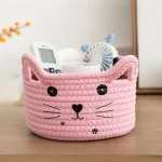 Cute Storage Baskets Cotton Woven Bedroom Household Decor Organizer Case Key Snacks Desktop Sundries Deposit Tidy Box Items Home - Image 6