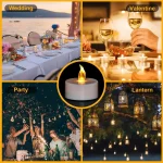 Candlium 12 Pack Warm Yellow Flameless LED Tea Light Candles Battery Operated 200+Hours For Votive Aniversary Wedding Decoration - Image 5