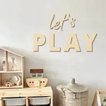 Wall Sign for Kid's Play Wooden Let's Play Wall Stickers Suitable for Children's Playrooms Nursery Room Bedroom Wall Decorations - Image 13