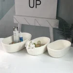 Desktop Organize Boxs Cotton Rope Woven Storage Baskets Desktop Decorate Basket Sundries Key Cosmetics Storage box 면 끈 수납함