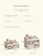 Drawer Desktop Organizer, Organizer Drawers, Desk Stationery Organizer, Multifunctional Dustproof Large Capacity Office Shelf - Image 20