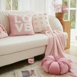 Romantic Wedding Throw Pillow Modern Pink Ins Style Living Room Wedding Room Sofa Bedhead Cushion Cover - Image 3
