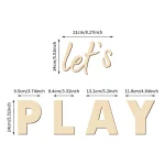 Wall Sign for Kid's Play Wooden Let's Play Wall Stickers Suitable for Children's Playrooms Nursery Room Bedroom Wall Decorations - Image 6