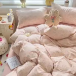 Bedding Set Simple Style Duvet Cover Pillowcase with Bedsheet Home Bedclothes Boys Girls Room Bed Sheet Sets - Image 9