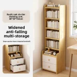 Stable Bookshelf Floor-to-ceiling shelf Household simple wall multi-layer with pumping storage locker Bedroom bedside cabinet - Image 2