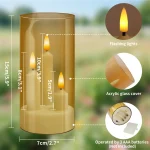 Flameless 3 in 1 LED Taper Candles with 15CM Lampshade Battery Operated Flickering Electric Window Candles for Christmas Wedding - Image 11