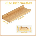 Wooden Floating Shelf Rustic Wall Shelf for Home Storage & Display Wall Mounted Wood Shelf for Bathroom, Bedroom, living Room, - Image 5