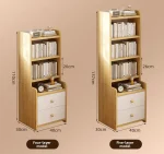 Stable Bookshelf Floor-to-ceiling shelf Household simple wall multi-layer with pumping storage locker Bedroom bedside cabinet - Image 23