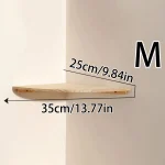 Wall Corner Shelves Wood Floating Wall Shelf Round End Wall Mounted Floating Corner Shelf for Bedroom Living Room and Kitchen - Image 9