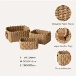 Storage Basket Handmade Multi-functional Woven Simple Decorative Desktop Sundries Cosmetics Storage Basket - Image 6