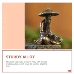 Fairy Gardens Figurine Sitting Fisherman Statue Fishing Decor Alloy Decors Figurines Small - Image 9