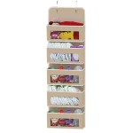 5-Shelf Hanging Storage Organizer - Behind Door, Anti-Tilt, 5 Large Capacity Pockets, Suitable for Bedroom, Bathroom - Image 9
