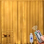 LED Curtain Lights Warm Fairy String Lights Festival USB Lighting Rainbow Window Lamp Home Bedroom Wedding Christmas Decoration - Image 7