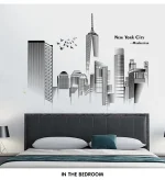 Manhattan Wall Sticker Creative Bedroom Decor Home Black And White Art Stickers Living Room Background Wall Decor Self-adhesive - Image 17