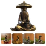Fairy Gardens Figurine Sitting Fisherman Statue Fishing Decor Alloy Decors Figurines Small - Image 8