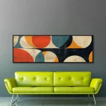 Mid Century Modern Wall Art Canvas | Unframed Bauhaus Print | Wide Panoramic Wall Art for Living Room Canvas | Abstract Wall Art - Image 8
