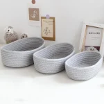 Desktop Organize Boxs Cotton Rope Woven Storage Baskets Desktop Decorate Basket Sundries Key Cosmetics Storage box 면 끈 수납함 - Image 6