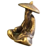 Fairy Gardens Figurine Sitting Fisherman Statue Fishing Decor Alloy Decors Figurines Small - Image 10