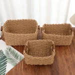 Storage Basket Handmade Multi-functional Woven Simple Decorative Desktop Sundries Cosmetics Storage Basket - Image 2