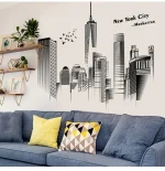 Manhattan Wall Sticker Creative Bedroom Decor Home Black And White Art Stickers Living Room Background Wall Decor Self-adhesive - Image 11