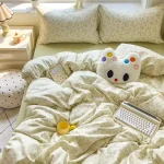 Bedding Set Simple Style Duvet Cover Pillowcase with Bedsheet Home Bedclothes Boys Girls Room Bed Sheet Sets - Image 22