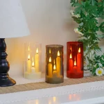 Flameless 3 in 1 LED Taper Candles with 15CM Lampshade Battery Operated Flickering Electric Window Candles for Christmas Wedding - Image 16