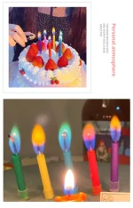 Multicoloured Colourful Flame Candles, 5/12 Pack, Suitable for Birthday Cakes, Birthday Party and Wedding Decorations - Image 13