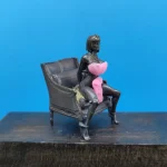 Mini Brass Figurine, Antique Girl Statue, Vintage Home Decor Ornament, Collectible Desktop Decoration