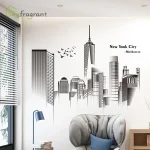 Manhattan Wall Sticker Creative Bedroom Decor Home Black And White Art Stickers Living Room Background Wall Decor Self-adhesive - Image 3