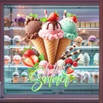 Creative And Fun Ice Cream Wall Stickers - Self-adhesive Ice Cream Stickers For Rooms, Living Rooms, Kitchens And Home Decoratio - Image 4