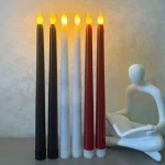 6Pcs LED Flameless Flickering Taper Candles 3D Wick Candles Lamp Wedding Home Decor Battery Operated Electronic Candle Light - Image 3