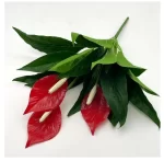 Artificial Green Plants Fake Anthurium  Potted Plants Desktop Ornaments Home Decoration Wedding Venue Decoration Fake Flowers - Image 5