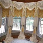 Curtains canopy pure color curtain Roman Blinds Waving folds Round Window angle Curtain corner Curtains Drapers Drapery valance - Image 5