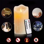 LED Candles, Flickering Flameless Candles,Rechargeable Candle, Real Wax Candles with Remote Control,12.5cm - Image 3