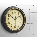 Wall Clock 12-inch Large Retro Wall Clocks Non Ticking Classical Quiet Clocks Living Room Kitchen Bedroom Office Decor A0KF - Image 6
