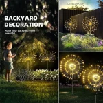 LED Solar Firework Lights Garden Decoration Fairy Lights Waterproof Outdoor Dandelion Lawn Lamp for Garden Landscape Lawn Decor - Image 5