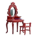 Q0KB Dresser Themed 1/12 Scale Model Furniture Wooden Dressing Table Decorative Set - Image 9
