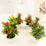 Artificial Flowers Plant Pot Simulate Fake Plastic Flowers Home Office Decor Gift Desktop Bonsai Wedding Party Balcony Ornaments - Image 4