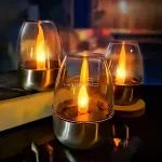 LED Solar Candles Light Flameless Rechargeable Night Light For Garden Decor Outdoor Wedding Party Waterproof Atmosphere Lamp - Image 11