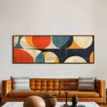 Mid Century Modern Wall Art Canvas | Unframed Bauhaus Print | Wide Panoramic Wall Art for Living Room Canvas | Abstract Wall Art - Image 4