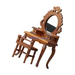 Q0KB Dresser Themed 1/12 Scale Model Furniture Wooden Dressing Table Decorative Set - Image 12