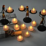 Candlium 12 Pack Warm Yellow Flameless LED Tea Light Candles Battery Operated 200+Hours For Votive Aniversary Wedding Decoration - Image 4