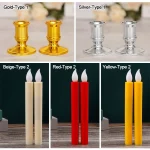 Creative LED Flameless Candles Lights Wedding Birthday Party Simulation Candles Lamp Long Electric Flickering Candlesticks - Image 5