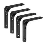 Shelf brackets L-shaped floating wall shelves black and white stainless steel bore stand bracket support hardware home - Image 6
